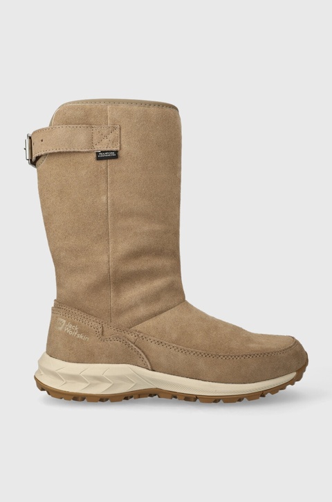 Jack Wolfskin śniegowce zamszowe Queenstown Texapore kolor zielony 4053541 - zdjęcie produktu nr 1