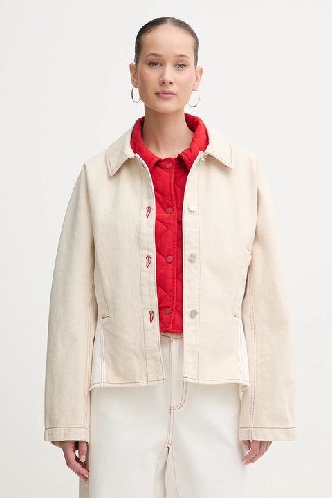 Stine Goya kurtka jeansowa kolor beżowy przejściowa SG-PS26-O007-2453 - zdjęcie produktu nr 1