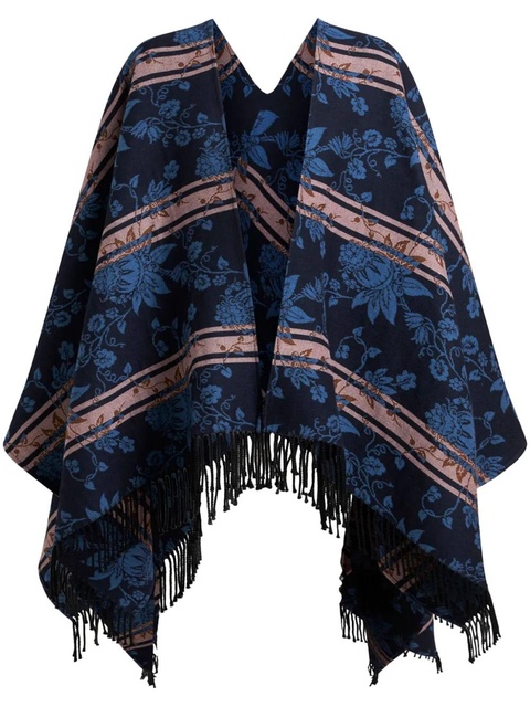 ETRO floral jacquard cape - Blue - zdjęcie produktu nr 1