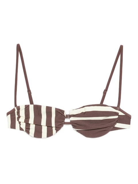 SIR. Linocut striped bikini top - Brown - zdjęcie produktu nr 1