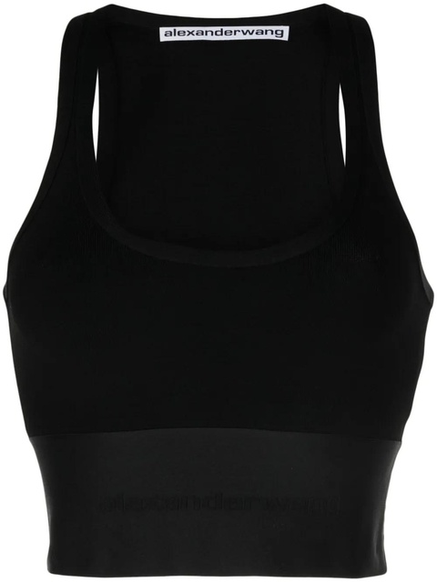 Alexander Wang logo-waistband cropped tank top - Black - zdjęcie produktu nr 1
