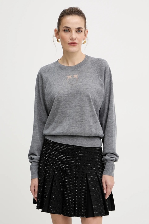 Pinko sweter damski kolor szary lekki 105417 A18M - zdjęcie produktu nr 1