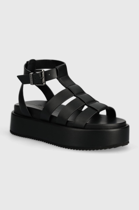 Buffalo sandały Noa Greek Sandal damskie kolor czarny na platformie 1602209.BLK - zdjęcie produktu nr 1