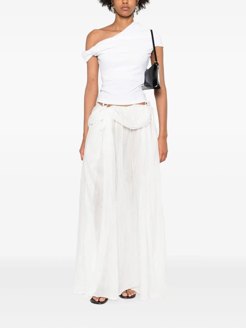 Paris Georgia Ida one-shoulder draped top - White - zdjęcie produktu nr 2