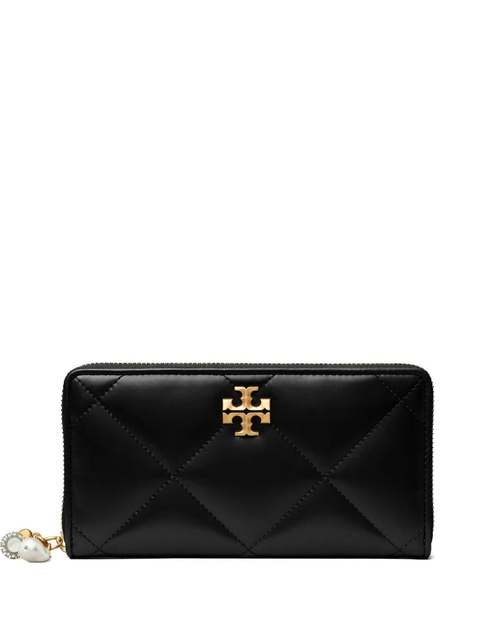 Tory Burch Kira diamond-quilted charm continental wallet - Black - zdjęcie produktu nr 2