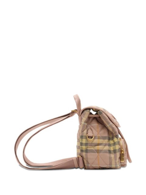 Burberry Horseshoe quilted check backpack mini bag - Pink - zdjęcie produktu nr 2