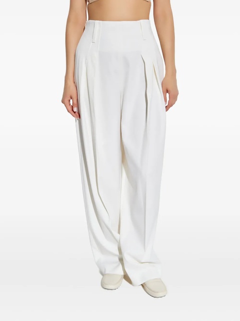 Victoria Beckham pleated wide-leg trousers - White - zdjęcie produktu nr 2