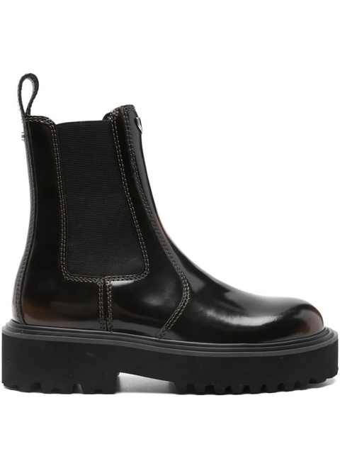 Maje patent-finish Chelsea boots - Brown - zdjęcie produktu nr 1