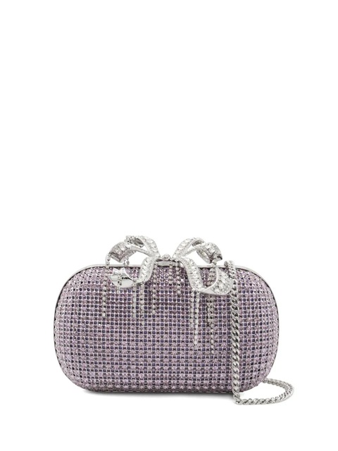 Self-Portrait crystal-embellished clutch bag - Purple - zdjęcie produktu nr 1