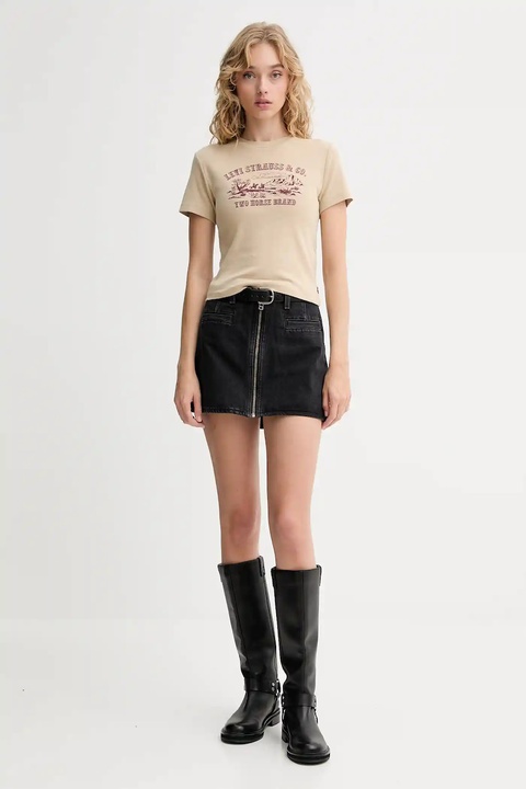 Levi's t-shirt bawełniany damski kolor beżowy A8798 - zdjęcie produktu nr 1