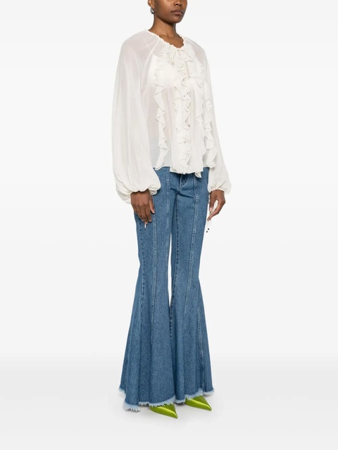Blumarine georgette ruffled blouse - White - zdjęcie produktu nr 2