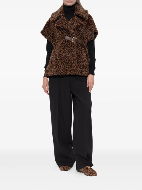 Max Mara Newabavo belted-fastening animal-pattern jacket - Brown - zdjęcie produktu nr 1