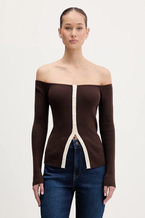 Abercrombie & Fitch sweter damski kolor brązowy KI150-5429-480 - zdjęcie produktu nr 1