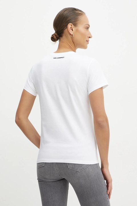 Karl Lagerfeld t-shirt bawełniany damski kolor biały A1W17131 - zdjęcie produktu nr 2