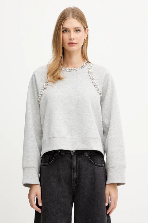 Pinko bluza damska kolor szary z aplikacją 105717 A2TL - zdjęcie produktu nr 1