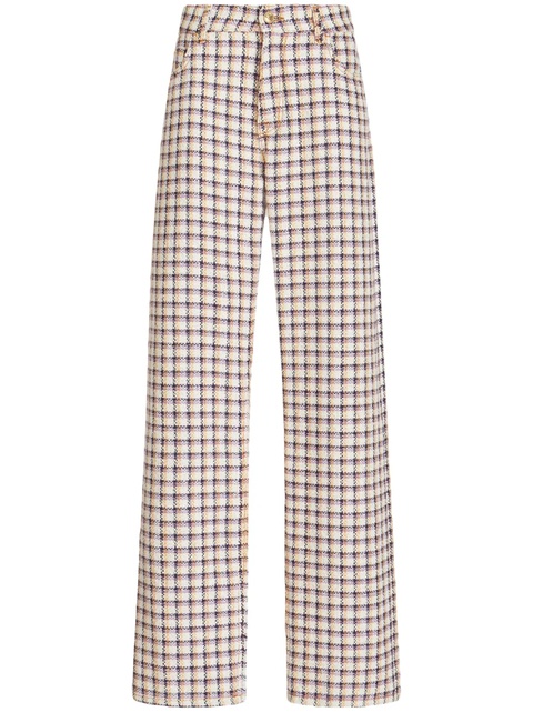 ETRO check-jacquard wide-leg trousers - White - zdjęcie produktu nr 1