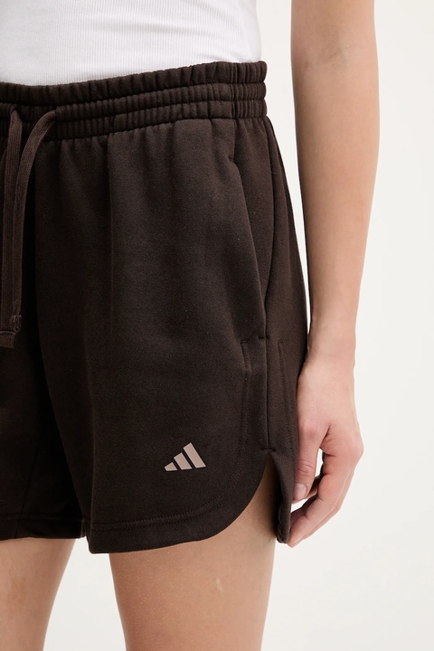 adidas szorty damskie kolor brązowy gładkie high waist KT0886 - zdjęcie produktu nr 2
