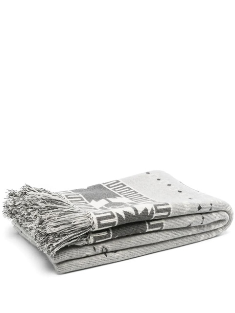 Alanui paisley intarsia-knit scarf - Grey - zdjęcie produktu nr 1