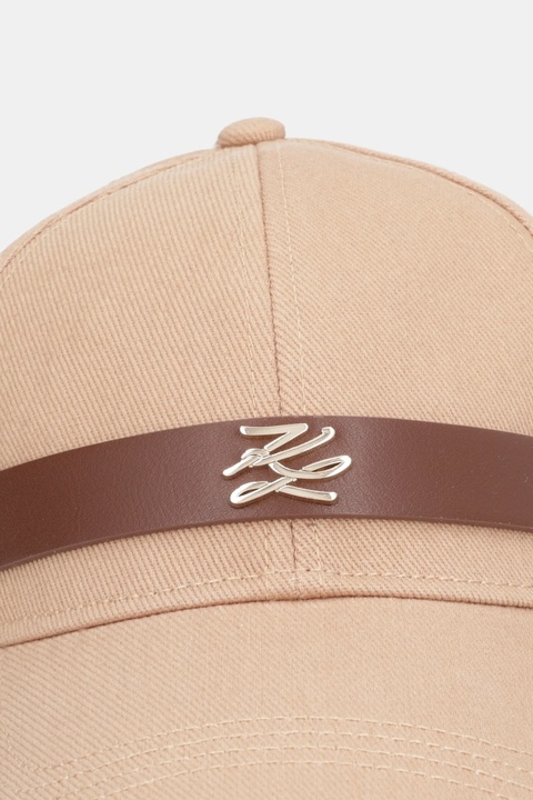 Karl Lagerfeld czapka z daszkiem bawełniana K/AUTOGRAPH kolor beżowy B1W33010 - zdjęcie produktu nr 2