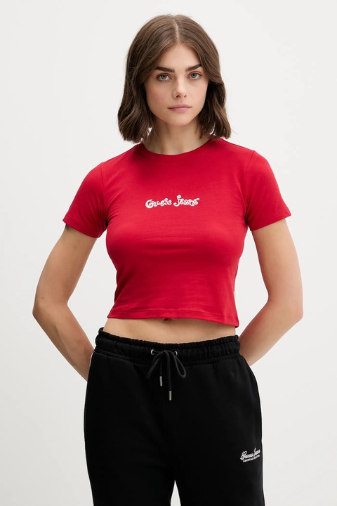 Guess Jeans t-shirt damski kolor czerwony W5YI24 J1314 - zdjęcie produktu nr 1