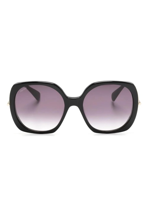 Max Mara Eyewear logo-print oversize-frame sunglasses - Black - zdjęcie produktu nr 1