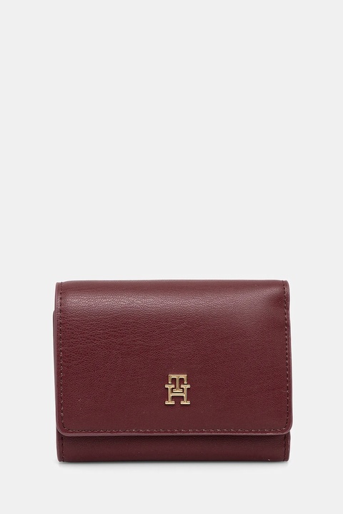 Tommy Hilfiger portfel damski kolor bordowy AW0AW17737 - zdjęcie produktu nr 1