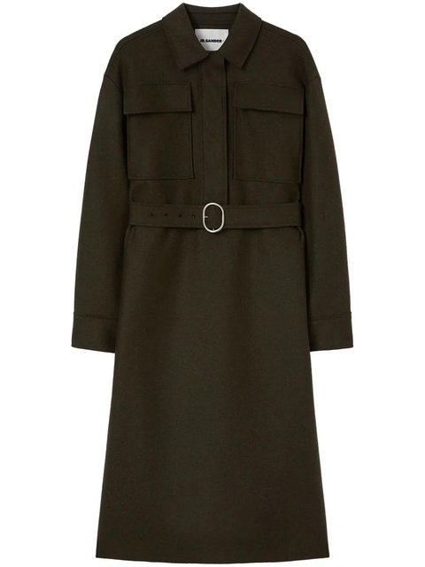 Jil Sander classic-collar wool-blend dress - Green - zdjęcie produktu nr 1