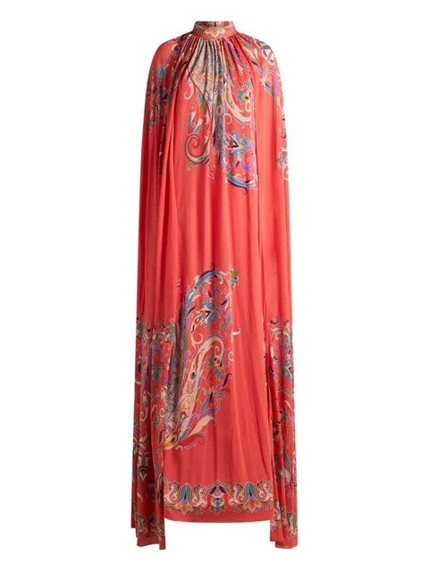 ETRO printed cape dress - Red - zdjęcie produktu nr 1