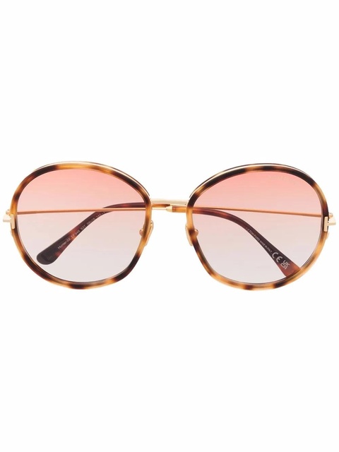 TOM FORD Eyewear round-frame tortoiseshell sunglasses - Brown - zdjęcie produktu nr 1