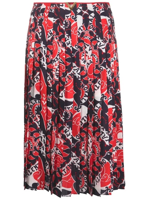 Valentino Garavani Archive Manifesto pleated skirt - Red - zdjęcie produktu nr 1