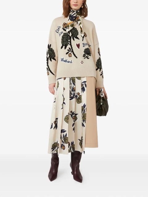 Weekend Max Mara Pavidi floral-embroidered wool sweater - Neutrals - zdjęcie produktu nr 2