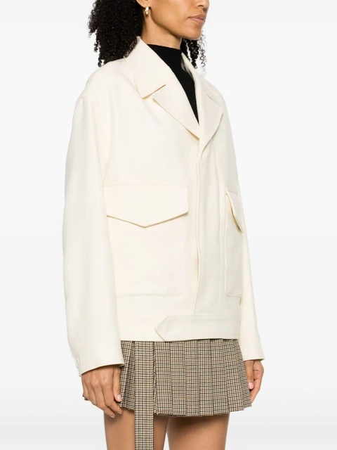 AMI Paris notched-lapel virgin-wool jacket - White - zdjęcie produktu nr 2
