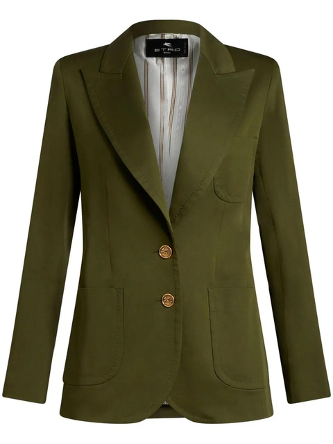 ETRO Pegaso-buttons single-breasted blazer - Green - zdjęcie produktu nr 1