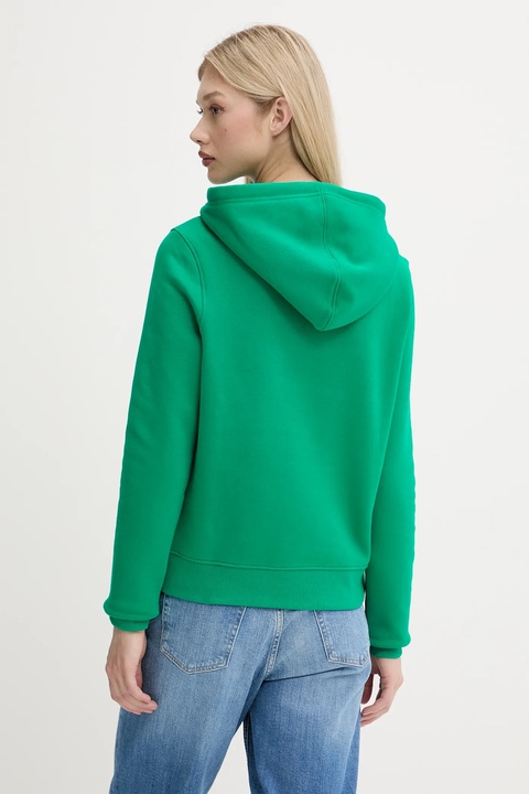 Guess Jeans bluza damska kolor zielony z kapturem gładka W4YQ04 KC811 - zdjęcie produktu nr 2