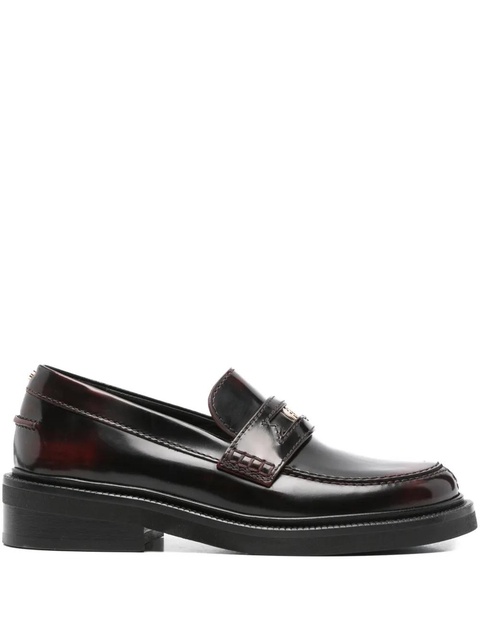 Maje leather clover-medallion loafers - Red - zdjęcie produktu nr 1