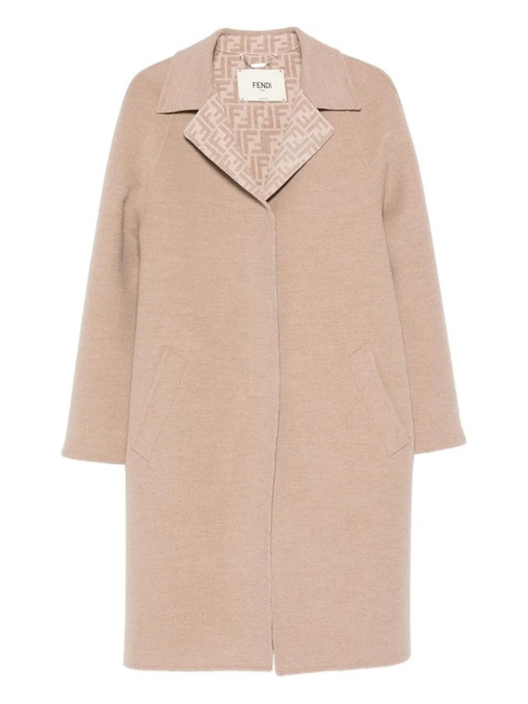FENDI logo-detail collar coat - Neutrals - zdjęcie produktu nr 1