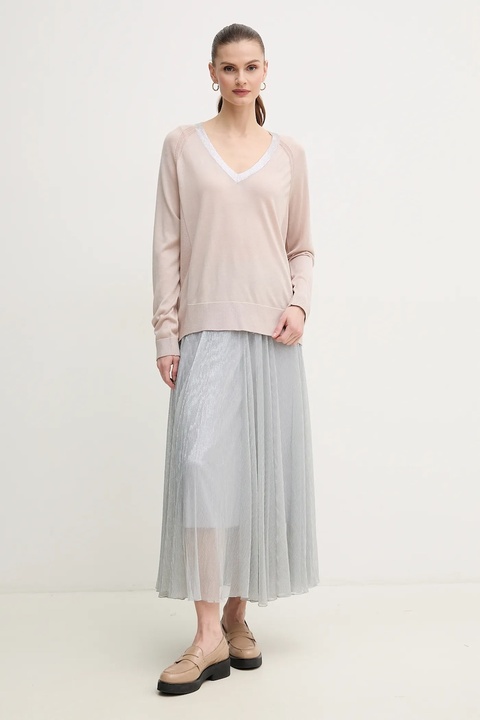 Marc Aurel spódnica kolor srebrny midi rozkloszowana 2180-7023-93398 - zdjęcie produktu nr 2