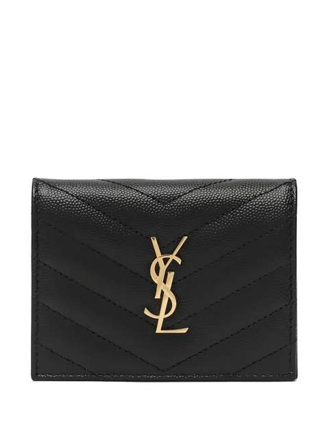 Saint Laurent monogramme chevron card holder - Black - zdjęcie produktu nr 1