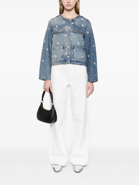Maje crystal-embellished denim jacket - Blue - zdjęcie produktu nr 2