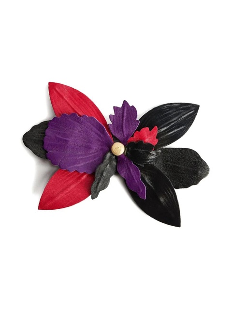 PUCCI leather flower brooch - Black - zdjęcie produktu nr 1