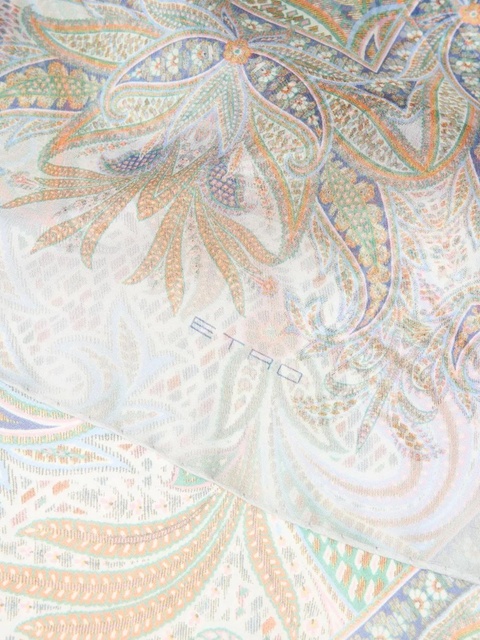 ETRO foliage-pattern silk scarf - Neutrals - zdjęcie produktu nr 2