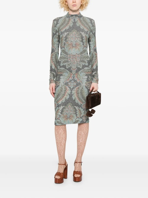 ETRO high-neck floral-pattern dress - Blue - zdjęcie produktu nr 1