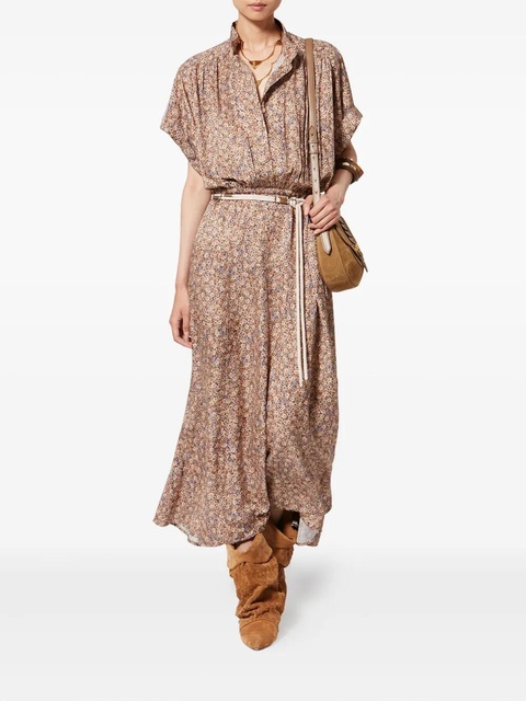 ISABEL MARANT Ansley floral print maxi dress - Brown - zdjęcie produktu nr 1