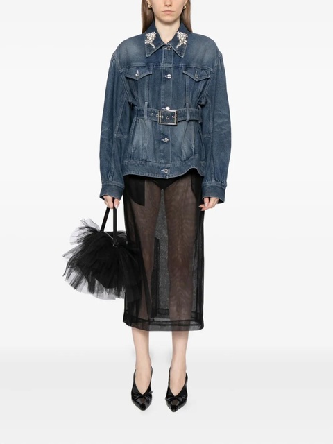 Simone Rocha embellished sculpted denim jacket - Blue - zdjęcie produktu nr 1