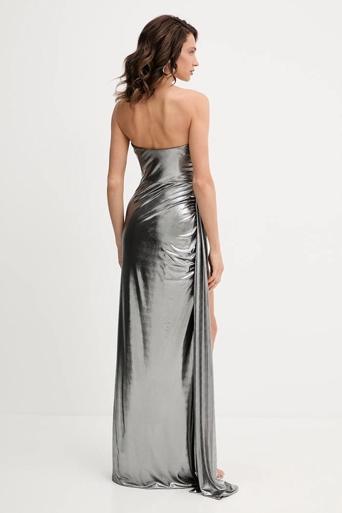 Retrofete sukienka Shivani kolor srebrny maxi dopasowana HL25-10581 - zdjęcie produktu nr 2