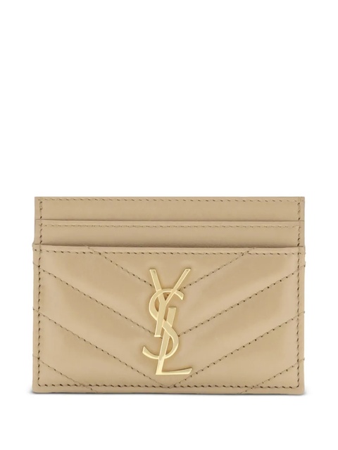 Saint Laurent quilted logo cardholder - Neutrals - zdjęcie produktu nr 1