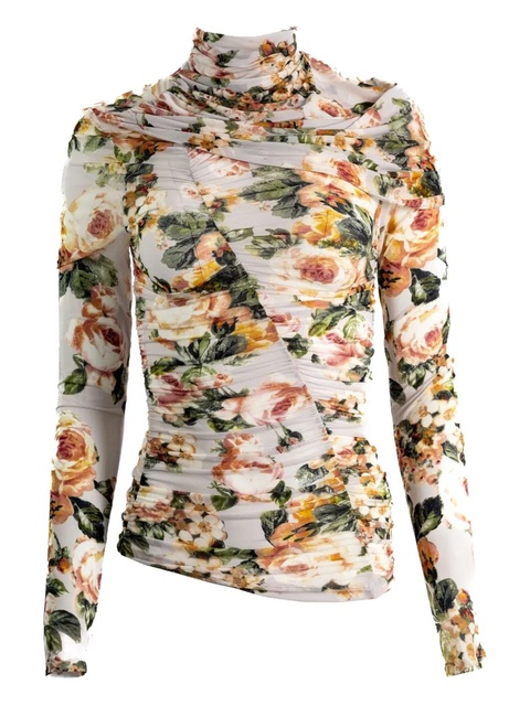 Magda Butrym floral halterneck blouse - Neutrals - zdjęcie produktu nr 1