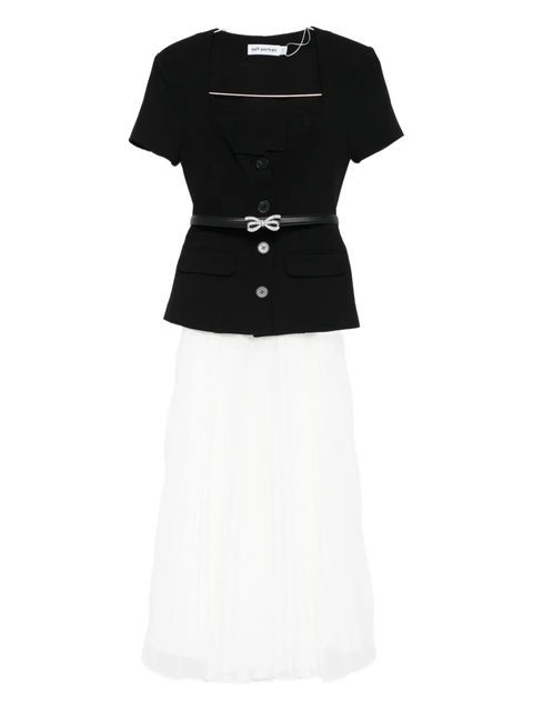 Self-Portrait short sleeve midi dress - Black - zdjęcie produktu nr 1