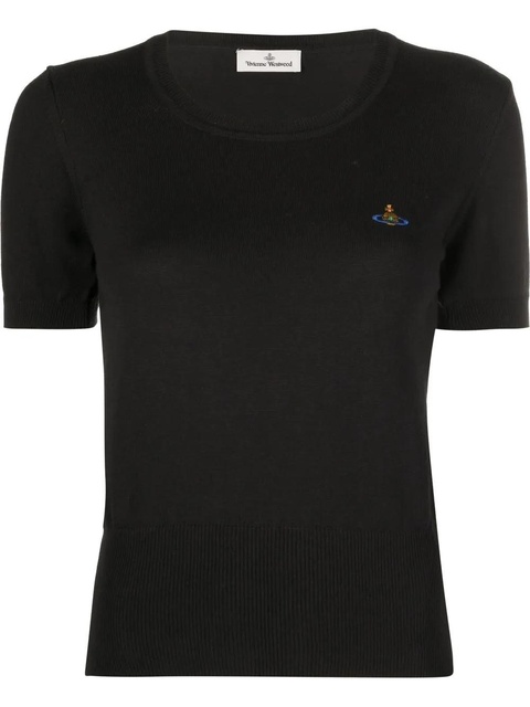 Vivienne Westwood Bea Orb-embroidered knitted top - Black - zdjęcie produktu nr 1