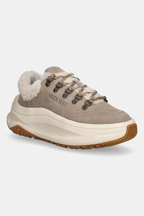Moon Boot sneakersy zamszowe MB MOON247 CITY SHEARLING kolor beżowy 80D2490040 M008 - zdjęcie produktu nr 1